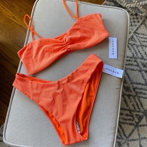 Pacsun LA Hearts orange bikini set